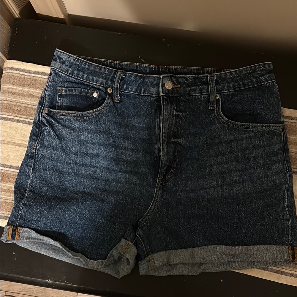 Dark Blue Denim Shorts